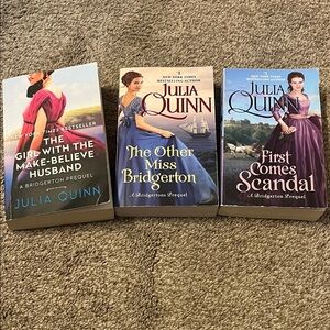 Julia Quinn Bridgerton Paperback Set - Pink, Blue, Purple Covers